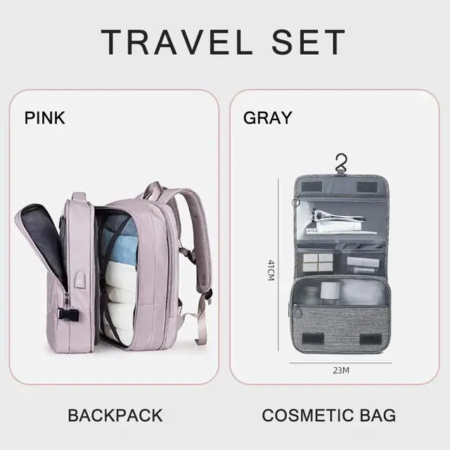 LuxeElevate™ Elegant Expandable Travel Backpack with USB - LuxeElevate