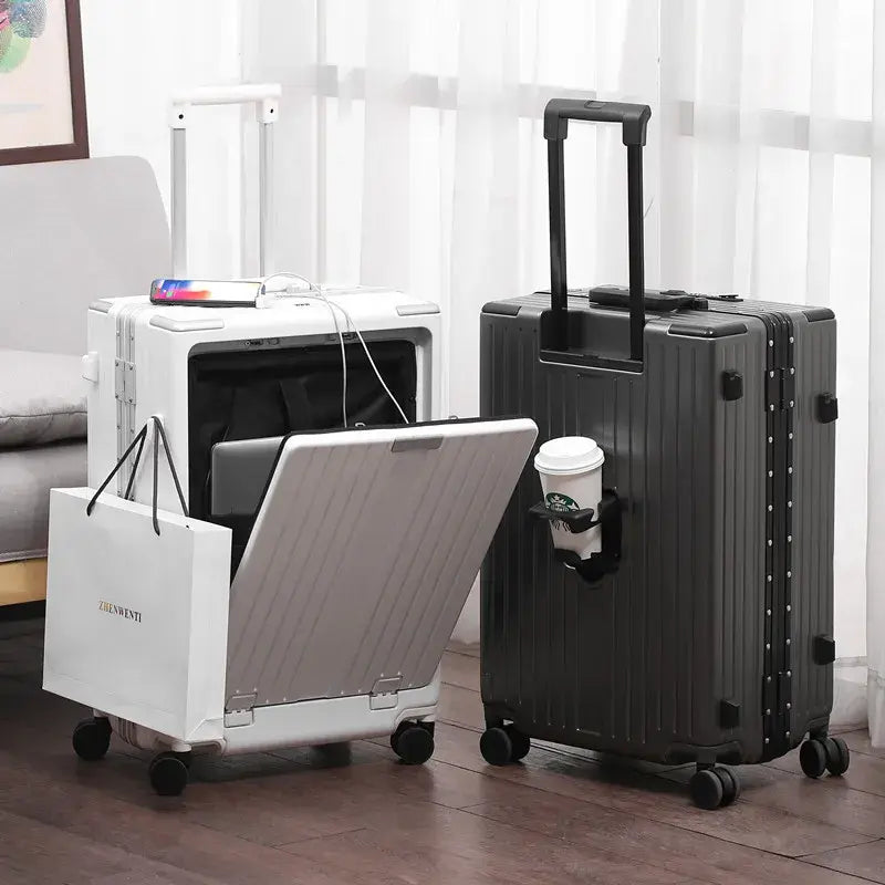 LuxeElevate™ Streamlined Front-Access Smart Suitcase - LuxeElevate