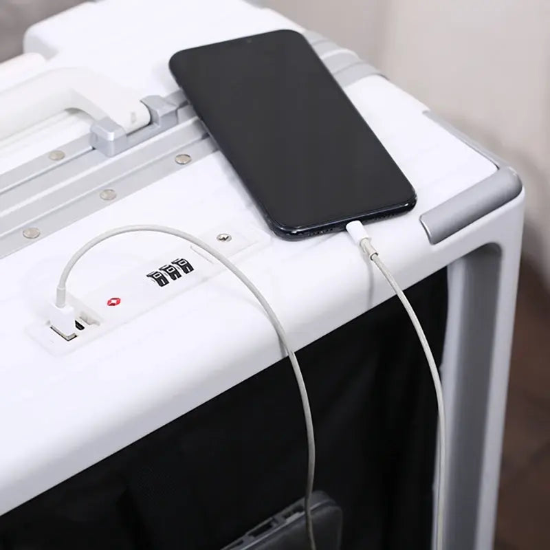 LuxeElevate™ Streamlined Front-Access Smart Suitcase - LuxeElevate