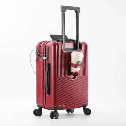 LuxeElevate™ Sleek Front-Access Travel Suitcase - Secure & Convenient - LuxeElevate