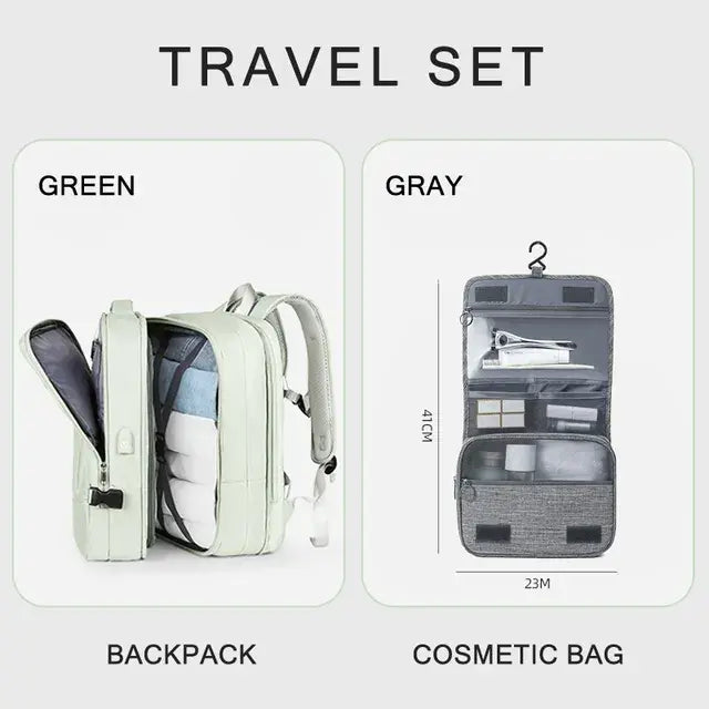 LuxeElevate™ Elegant Expandable Travel Backpack with USB - LuxeElevate