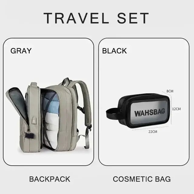 LuxeElevate™ Elegant Expandable Travel Backpack with USB - LuxeElevate