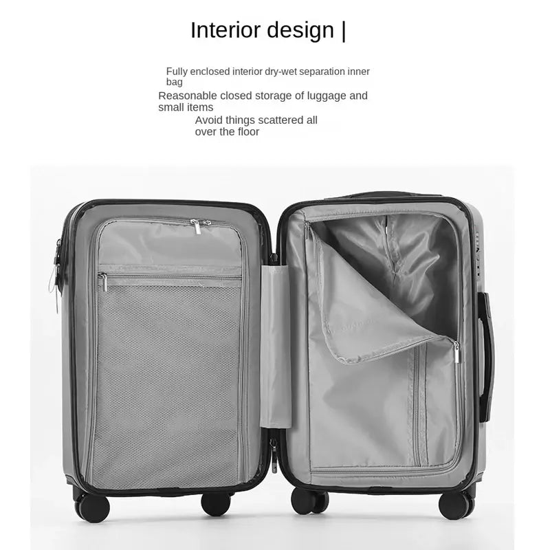 LuxeElevate™ Sleek Front-Access Travel Suitcase - Secure & Convenient - LuxeElevate