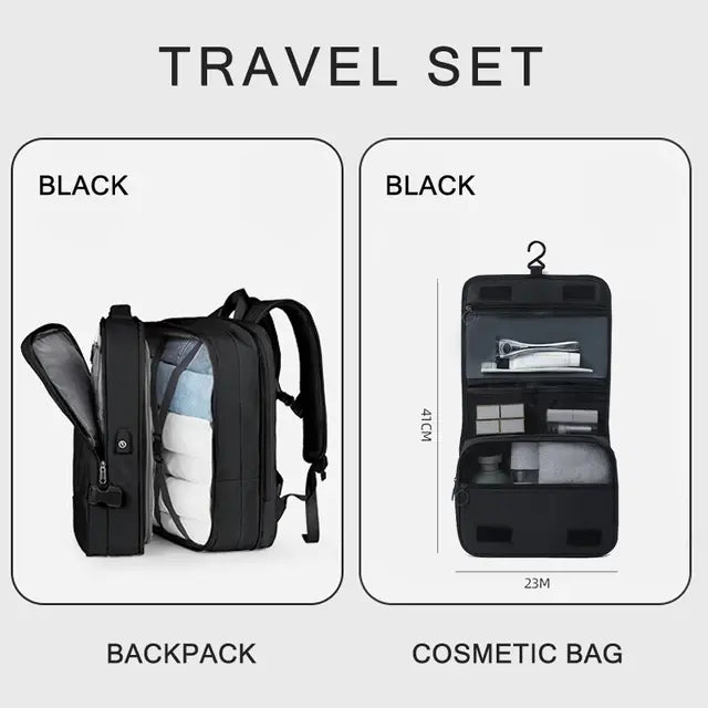 LuxeElevate™ Elegant Expandable Travel Backpack with USB - LuxeElevate