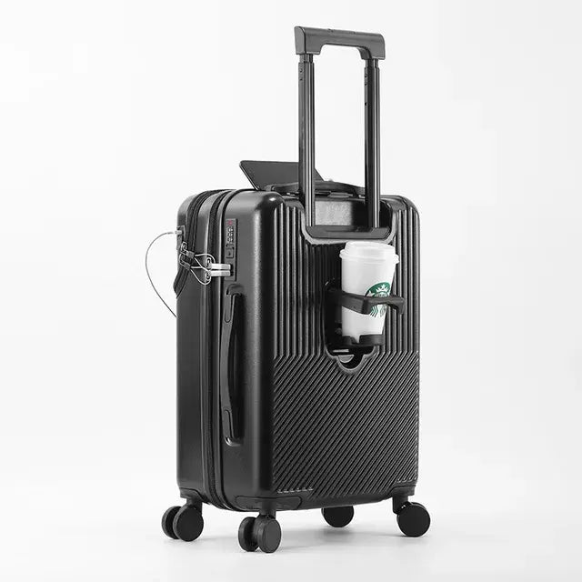 LuxeElevate™ Sleek Front-Access Travel Suitcase - Secure & Convenient - LuxeElevate