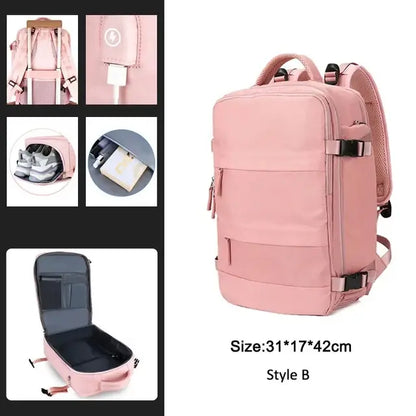 LuxeElevate™ Elegant Expandable Travel Backpack with USB - LuxeElevate