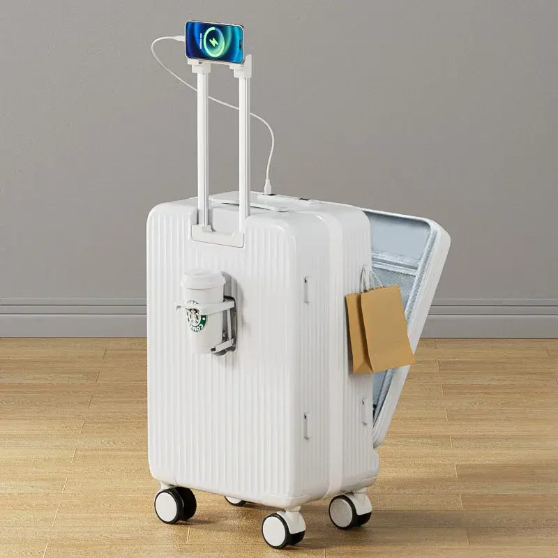 LuxeElevate™ Sleek Front-Access Wheeled Suitcase - LuxeElevate