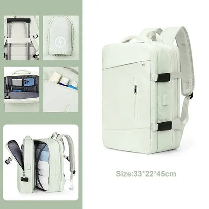 LuxeElevate™ Elegant Expandable Travel Backpack with USB - LuxeElevate