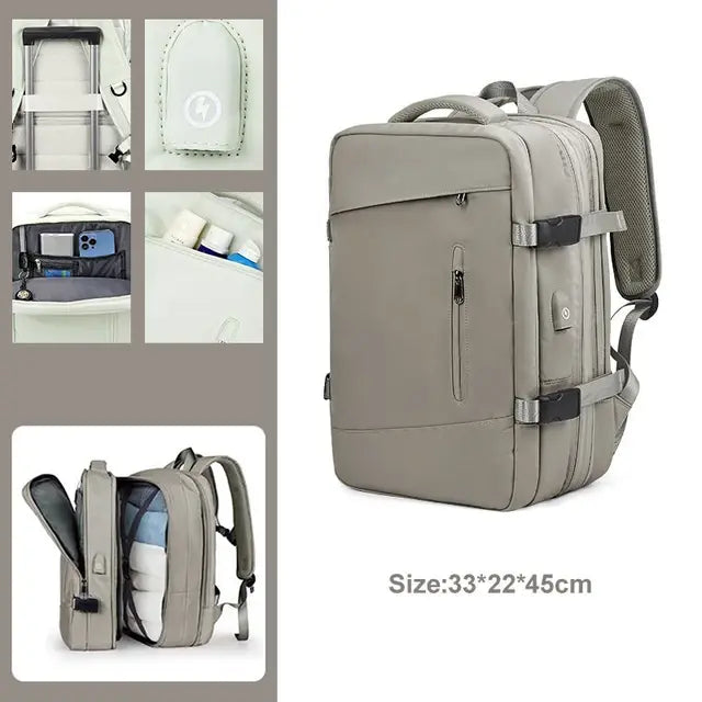 LuxeElevate™ Elegant Expandable Travel Backpack with USB - LuxeElevate