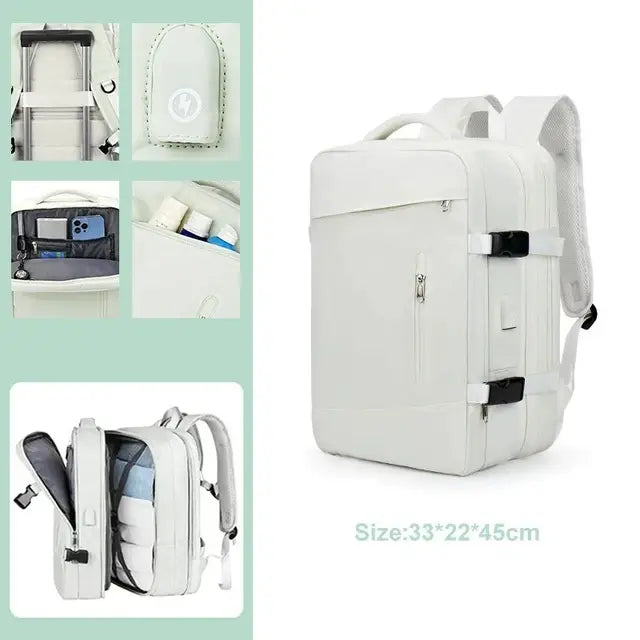 LuxeElevate™ Elegant Expandable Travel Backpack with USB - LuxeElevate