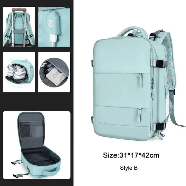 LuxeElevate™ Elegant Expandable Travel Backpack with USB - LuxeElevate