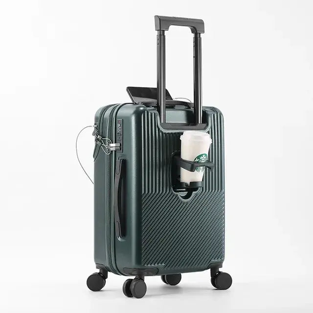 LuxeElevate™ Sleek Front-Access Travel Suitcase - Secure & Convenient - LuxeElevate