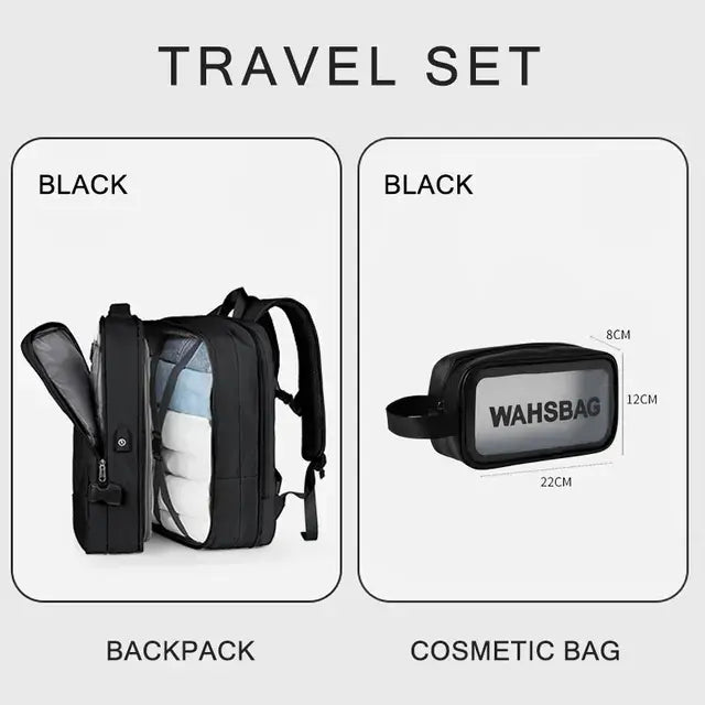 LuxeElevate™ Elegant Expandable Travel Backpack with USB - LuxeElevate