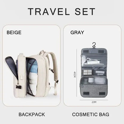 LuxeElevate™ Elegant Expandable Travel Backpack with USB - LuxeElevate